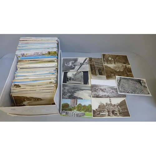 744 - Postcards; a box of postcards, vintage to modern