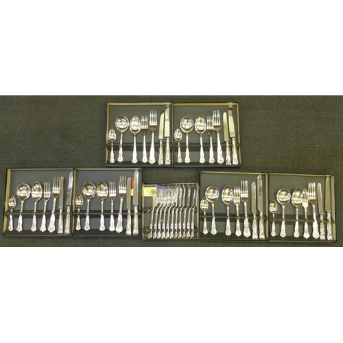 752 - Six Viners seven piece cutlery settings and six fish knives and five fish forks