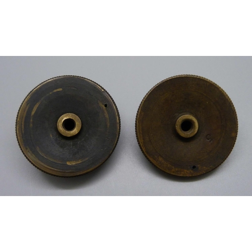 804 - A pair of metal door handle fronts, 5.5cm