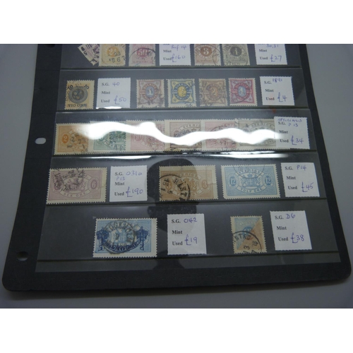 805 - Stamps; a stockcard of early Sweden stamps, (catalogue value of approximately £1,400)