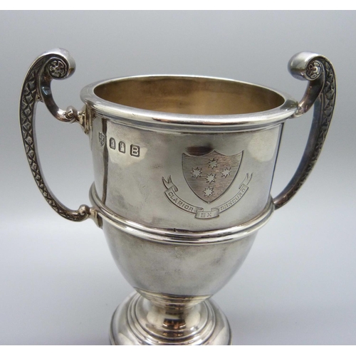 813 - A heavy silver trophy, Arthur Martin Parsons & Frank Herbert Parsons, 1937 trophy, with Elstree Priv... 