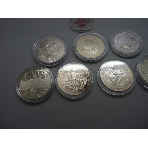 847 - Eight commemorative coins