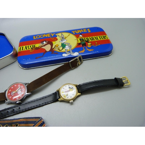 857 - A collection of character wristwatches