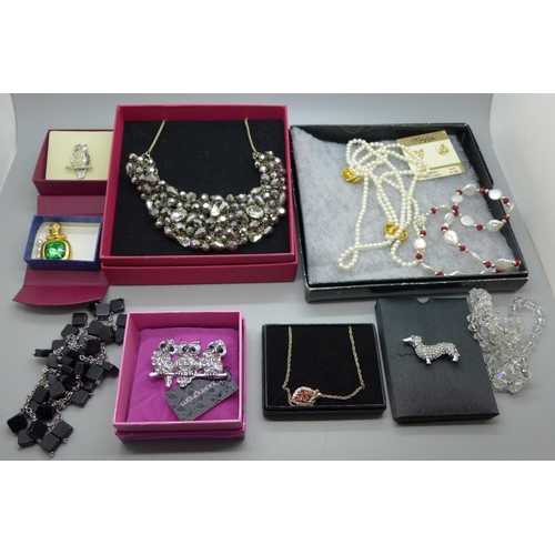 900 - Boxed jewellery including designer; Napier, Laura Ashley, etc.