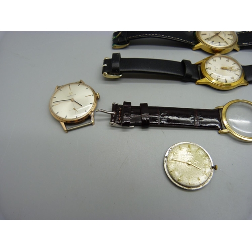 950 - Four gentleman's wristwatches; Omega, Solo, Timex and Certina