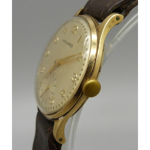 985 - A gentleman's 1960's 9ct gold Movado wristwatch, 30mm case