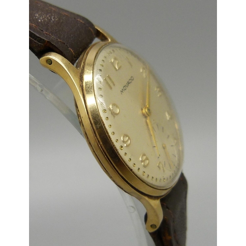 985 - A gentleman's 1960's 9ct gold Movado wristwatch, 30mm case