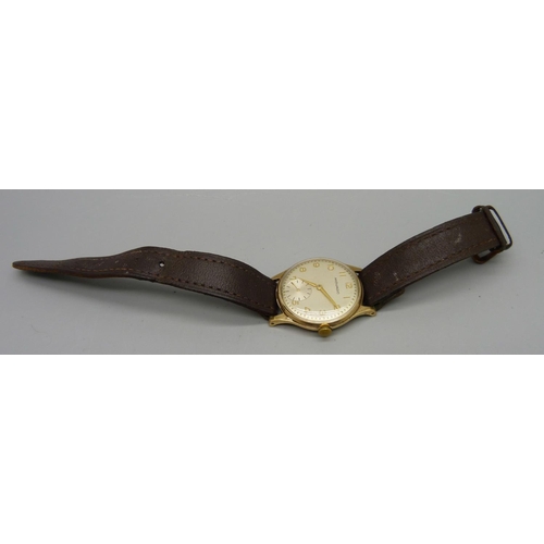 985 - A gentleman's 1960's 9ct gold Movado wristwatch, 30mm case