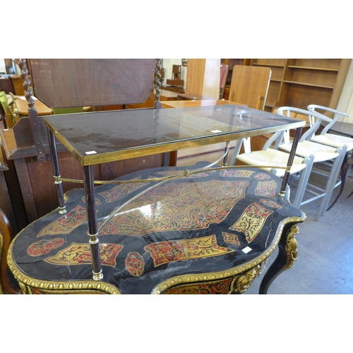 147 - An Italian brass and glass topped rectangular coffee table