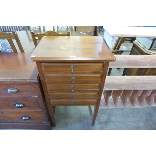 193 - A mahogany five drawer chest