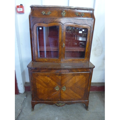 205 - A small 19th Century French rosewood and marble topped side cabinet