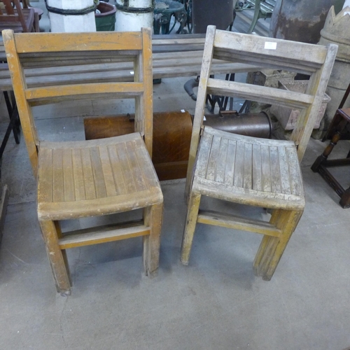 213 - Eight vintage wooden stacking chairs