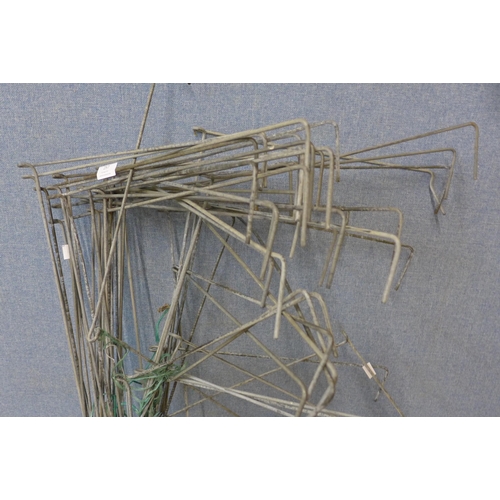 257 - Assorted galvanised plant supports