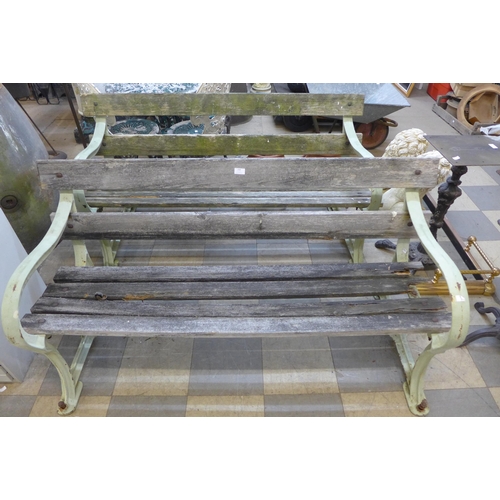 258 - A pair of Victorian cast iron garden benches