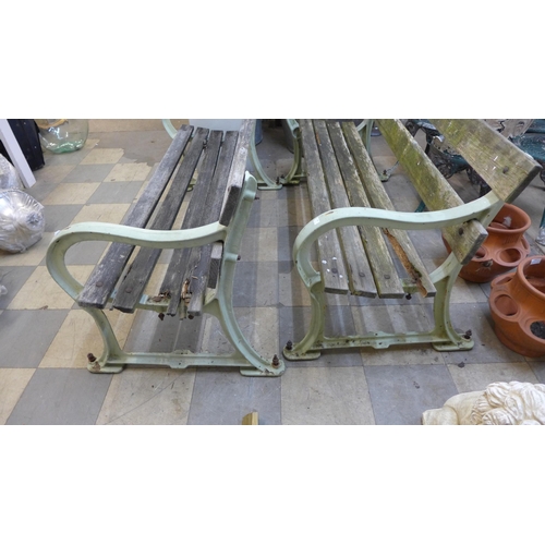 258 - A pair of Victorian cast iron garden benches