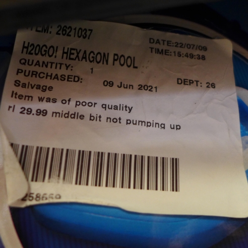 3287 - H20Go! Hexagon Pool      , (258-440)   * This lot is subject to vat