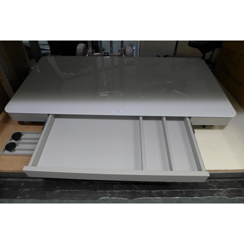 3346 - Tech White Adjustable Power Desk, original RRP £239.99 + VAT, (258-139)   * This lot is subject to v... 