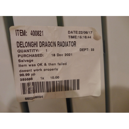 3370 - Delonghi Dragon 4Pro Oil Filled Radiator (model no.:- TRDX41025E), (258-254)   * This lot is subject... 