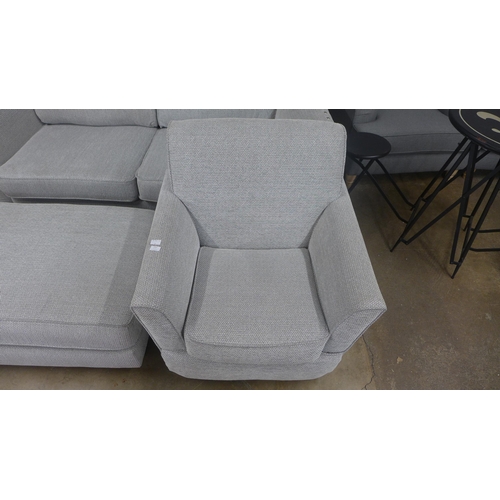 1486 - A Coco grey and silver fleck pair of three seater sofas, chair and footstool (handling marks)