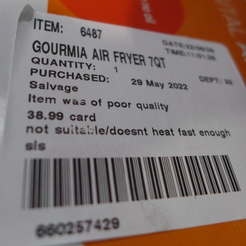 3378 - Gourmia Air Fryer (7QT), (258-305)   * This lot is subject to vat