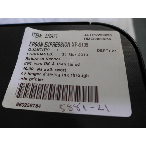 3384 - Epson Expression XP-5105 Multifunction Printer, (258-318)   * This lot is subject to vat