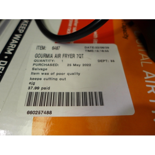 3385 - Gourmia Air Fryer (7QT), (258-306)   * This lot is subject to vat