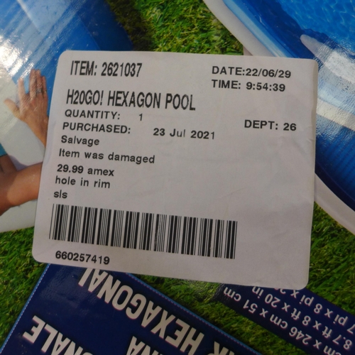 3387 - H20Go! Hexagon Pool      , (258-341)   * This lot is subject to vat