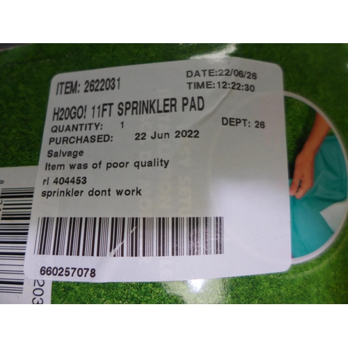 3391 - H20Go! 11Ft Sprinkler Pad Pool With Puddle Jumper, (258-344)   * This lot is subject to vat