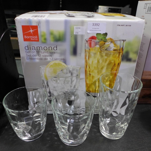 3392 - Bormioli Diamond Glassware Set, (258-327)   * This lot is subject to vat