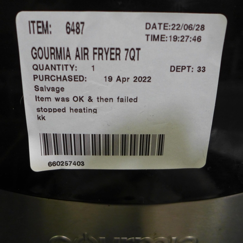 3395 - Gourmia Air Fryer , (258-308)   * This lot is subject to vat