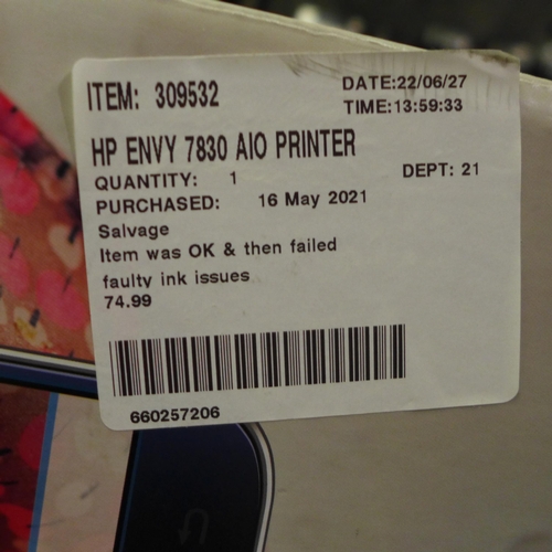 3402 - Hp Envy 7830 Aio Printer (Y0G50B#BHC), (258-320)   * This lot is subject to vat