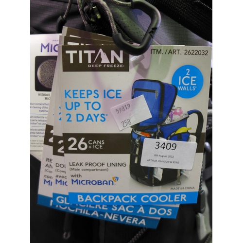 3409 - Titan 26 Can Backpack Cooler, (258-301)   * This lot is subject to vat