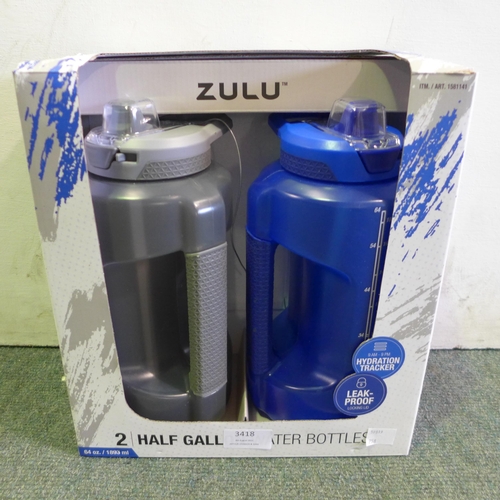 3418 - Zulu Waterbottles (1.8ltr), (258-300)   * This lot is subject to vat