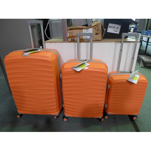 3092 - Rock Sunwave Peach Three Piece Luggage Set, original RRP £145.83 + VAT, (258-52)   * This lot is sub... 