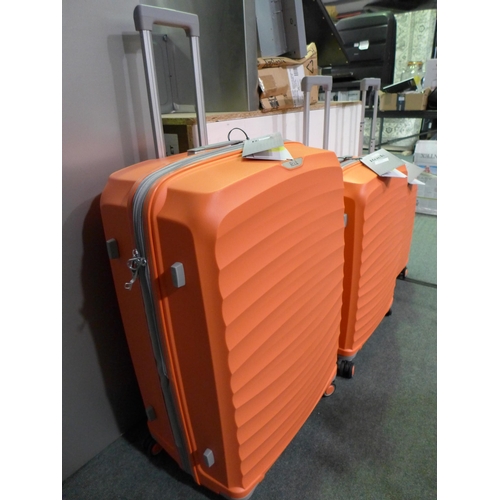 3092 - Rock Sunwave Peach Three Piece Luggage Set, original RRP £145.83 + VAT, (258-52)   * This lot is sub... 