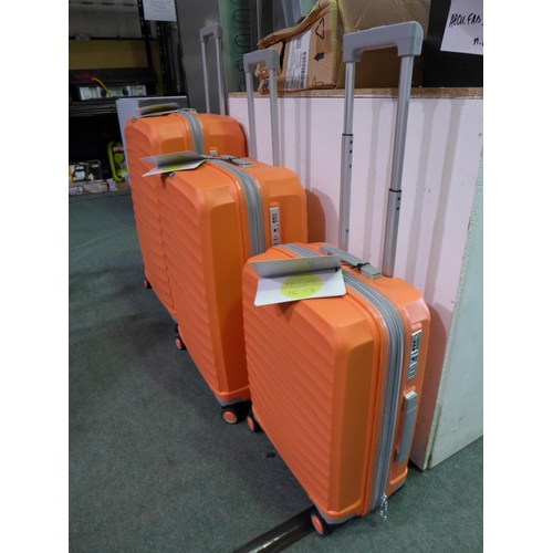 3092 - Rock Sunwave Peach Three Piece Luggage Set, original RRP £145.83 + VAT, (258-52)   * This lot is sub... 