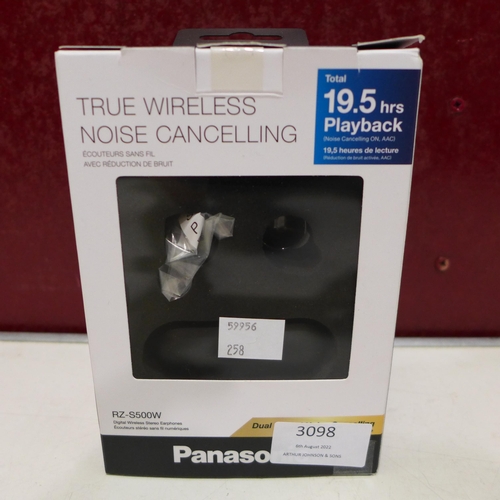 3098 - Panasonic Black True wireless Earbuds (RZ-S500WE-K), (258-398)   * This lot is subject to vat