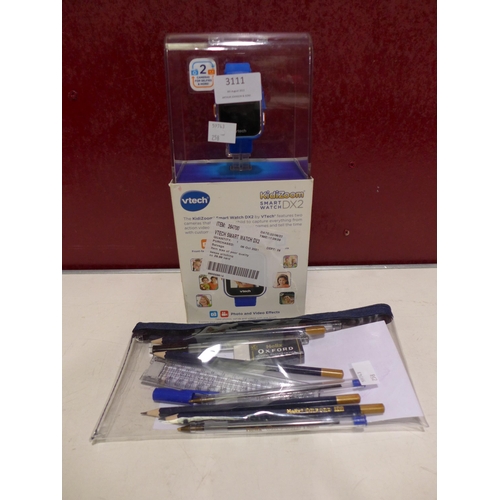 3111 - V-Tech Blue Smart Watch (DX2) and Helix Classic Oxford Maths Stationery, (258-249,255)   * This lot ... 