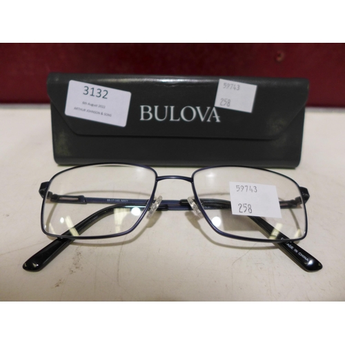 3132 - Bulova Twist Sala Titanium Navy Metal Glasses, (258-258)   * This lot is subject to vat