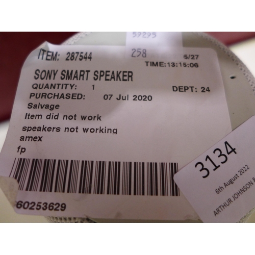 3134 - Sony Smart Speaker, original RRP £99.99 + VAT, (258-41)   * This lot is subject to vat