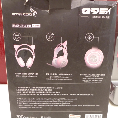 3177 - Stincoo G951 pink cat ear gaming headset