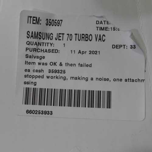 3220 - Samsung Jet 70 Turbo Vacuum Cleaner with battery and charger, original RRP £249.99 + VAT, (258-47)  ... 