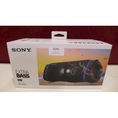 3241 - Sony XB33 Wireless Speaker (model:- SRSXB33B.CE7), (258-75)   * This lot is subject to vat