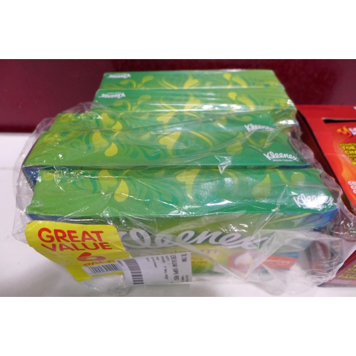 3243 - Kleenex Balsam Tissues and Hotties Toe Warmers, (258-67,87)   * This lot is subject to vat