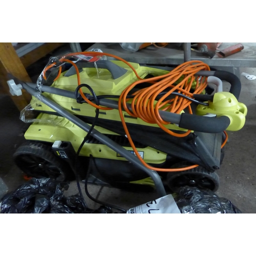 2091 - 3 Ryobi gardening power tools; hedge cutter, bush cutter & lawn mower - sold as scrap * this lot is ... 