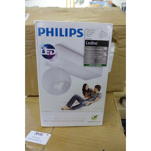 2098 - 29 x Philips Ledino Universa LED spotlights, white metal casing, warm white light, boxed, unused