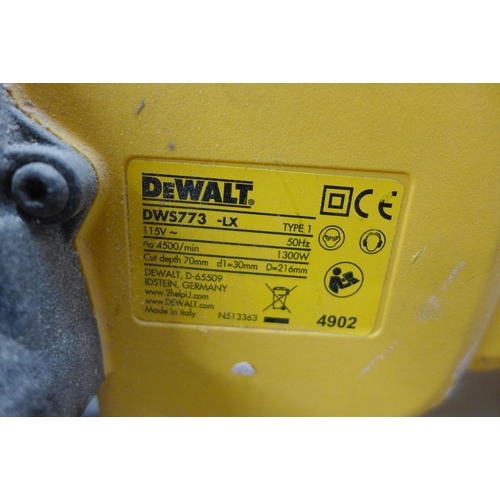 2108 - Dewalt DW5773 tilting/sliding compound mitre saw 110V