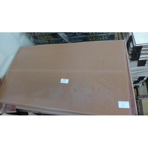 2340 - 16 boxes and quantity of loose leather effect wall tiles 66cm x 38cm (4 in a box)