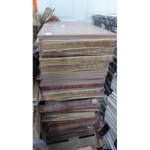 2340 - 16 boxes and quantity of loose leather effect wall tiles 66cm x 38cm (4 in a box)