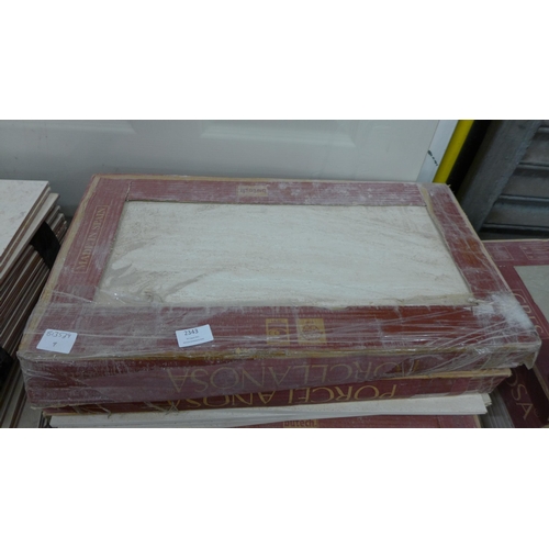 2343 - 10 boxes  and quantity of loose Porcelanosa wall/floor tiles - 60cm x 33cm (5 in box)